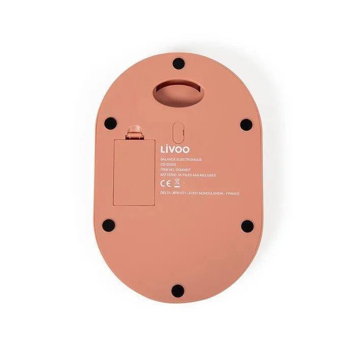 LIVOO Electronic Kitchen Scale - DOM493T - Terracotta - 23x15x4 cm - 400 g