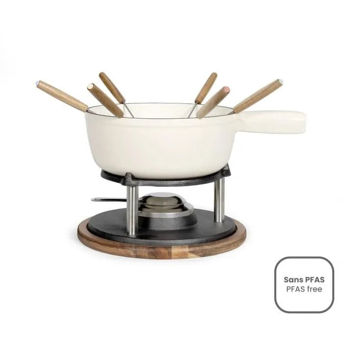 Livoo Traditional Fondue Set MEN426C - 2.6 L - 6 People - Enameled Cast Iron