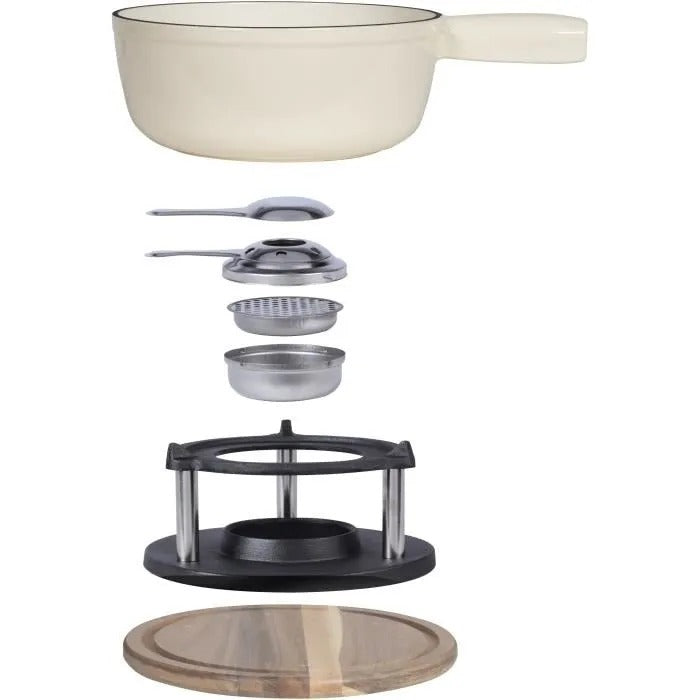 Livoo Traditional Fondue Set MEN426C - 2.6 L - 6 People - Enameled Cast Iron