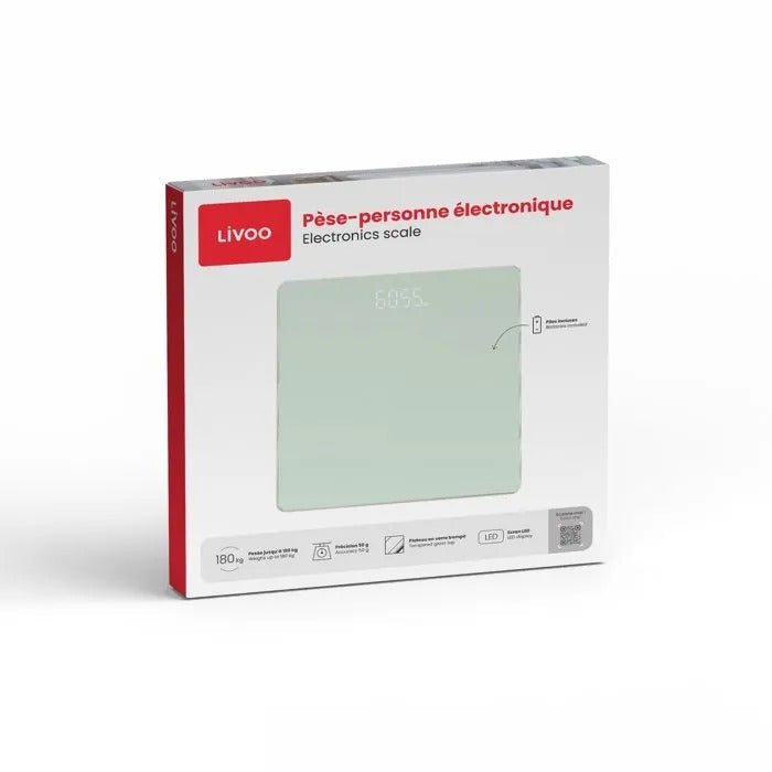LIVOO Bathroom Scale - Impedance Meter - 30x30x4 cm - 1320 g