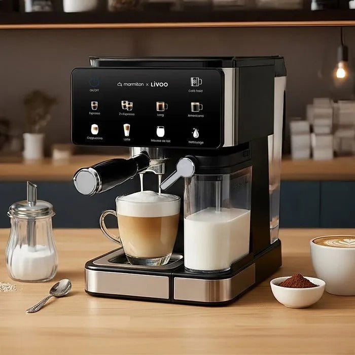 LIVOO Espresso Machine with Grinder - Model LIVOO