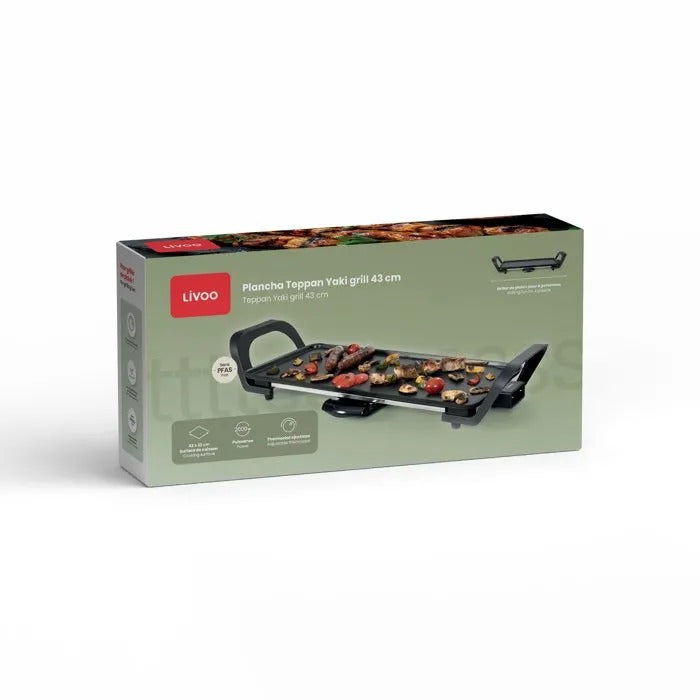 LIVOO Electric Plancha - Table Plancha - 48 x 24 x 9 cm - 1820 g