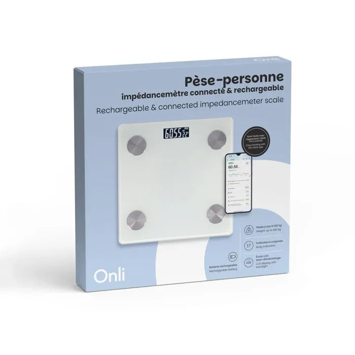 ONLI Bathroom Scale - Impedance Meter - 30x30x4 cm - 1320 g