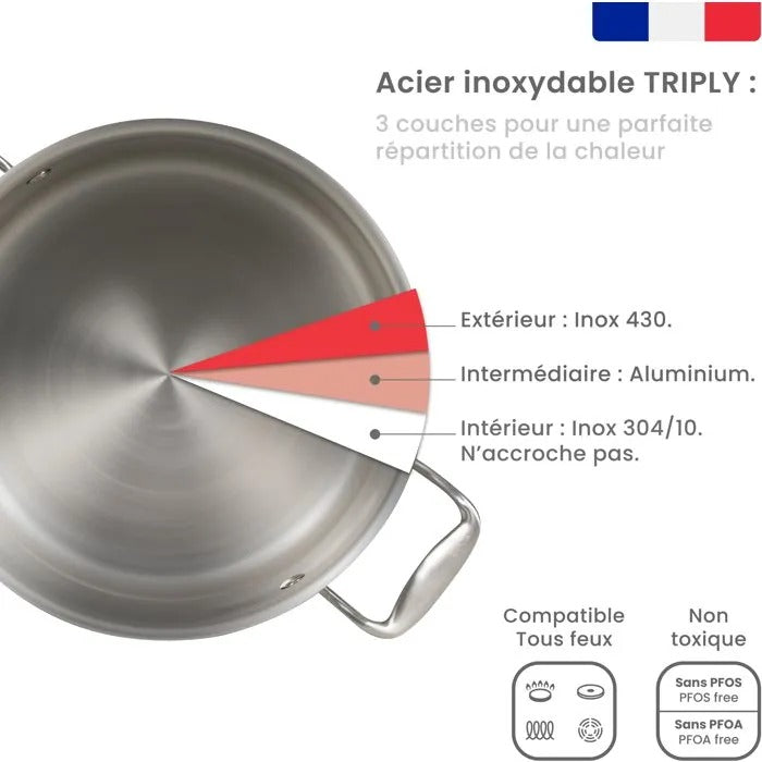 LIVOO Casserole Pot 34x28x33 cm 2176 g