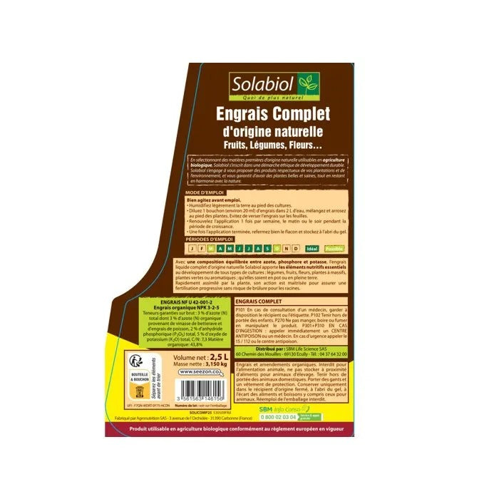 SOLABIOL Fertilizer 3300 g for Gardening