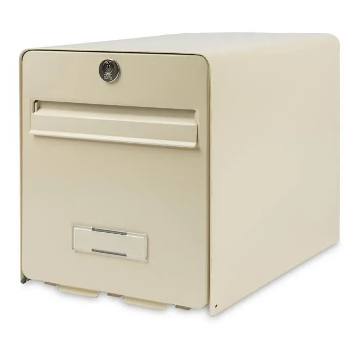BURG WACHTER Galvanized Steel Letterbox - 2 Doors - Light Beige