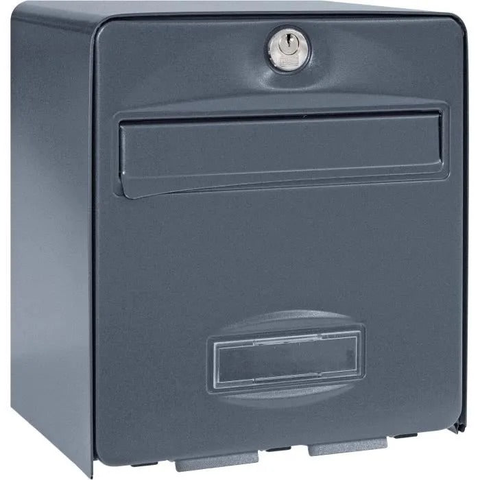 BURG WACHTER Balthazar Mini Mailbox - Wall-Mounted - Galvanized Steel - Anthracite - Made in France
