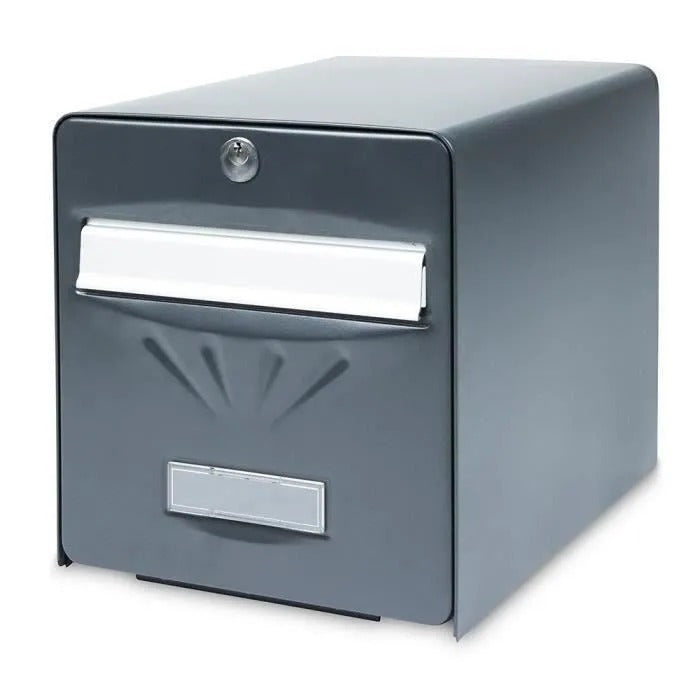 BURG WACHTER Galvanized Steel Letterbox - 2 Doors - Anthracite Gray