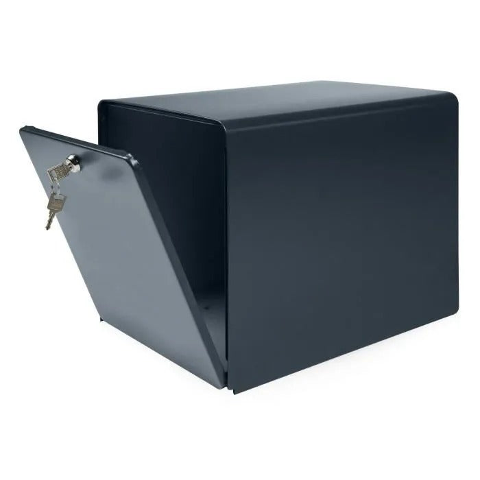 BURG WACHTER Galvanized Steel Letterbox - 2 Doors - Anthracite Gray