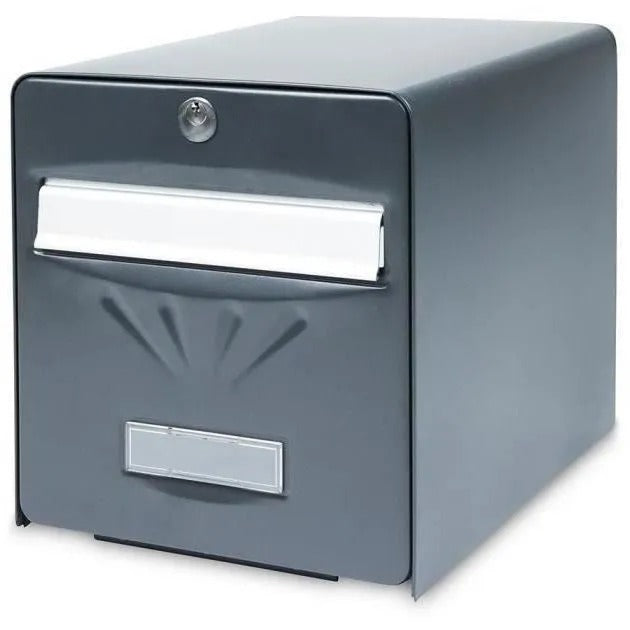 BURG WACHTER Galvanized Steel Letterbox - Glass Back Door - Anthracite Gray