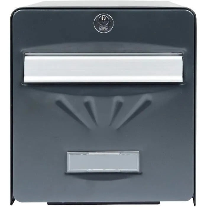 BURG WACHTER Galvanized Steel Letterbox - Glass Back Door - Anthracite Gray