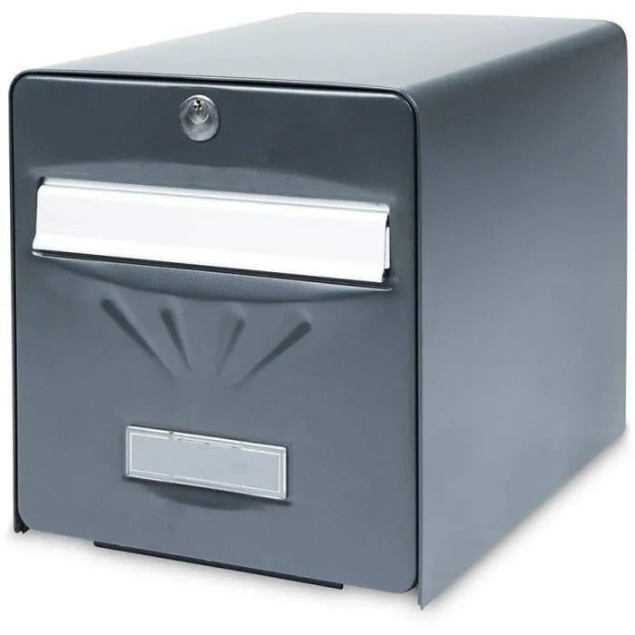 BURG WACHTER Galvanized Steel Letterbox - Glass Back Door - Anthracite Gray