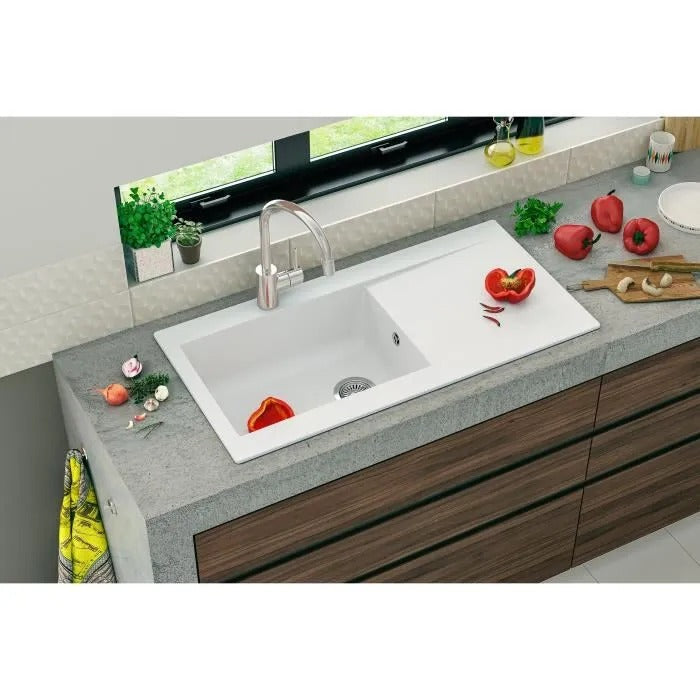STRADOUR Resin Sink - White - Bucked - Lierra