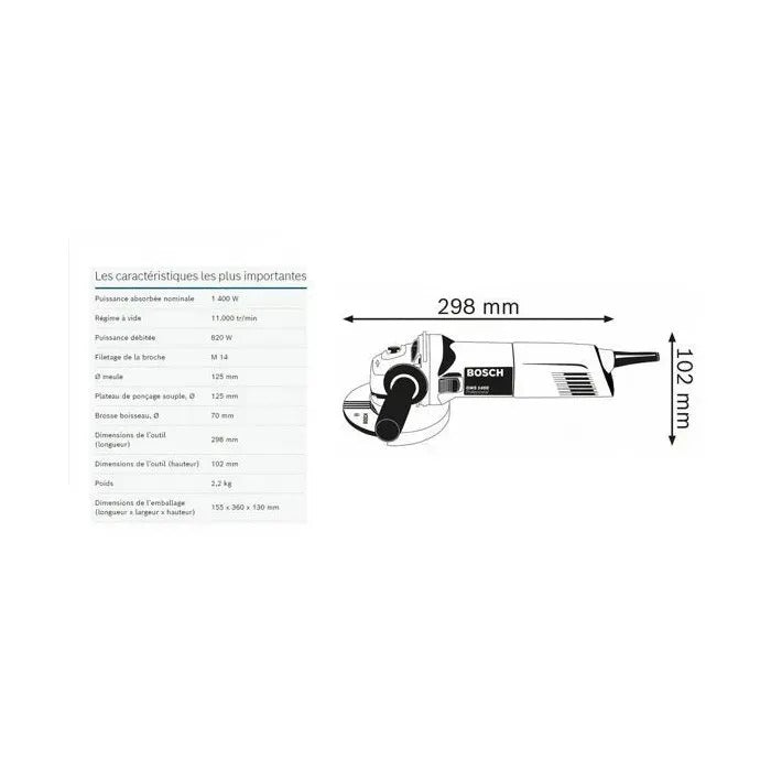 BOSCH Grinder - 2920 g - 17x37x13 cm