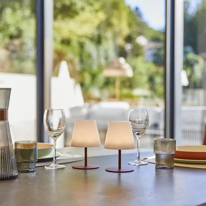 LUMISKY TWINS Set of 2 Cordless Table Lamps - Terracotta - H16 cm - LED