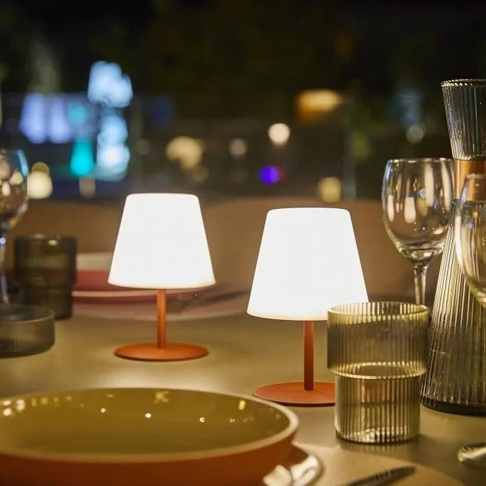 LUMISKY TWINS Set of 2 Cordless Table Lamps - Terracotta - H16 cm - LED
