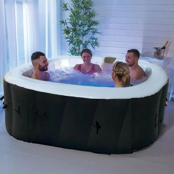 SUNSPA Inflatable Spa - AC01-LED - 157 x 67 cm - 4-Person Capacity - Square