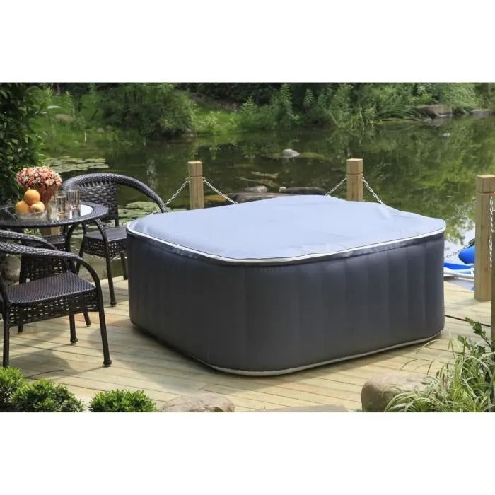 SUNSPA Inflatable Spa - AC01-LED - 157 x 67 cm - 4-Person Capacity - Square