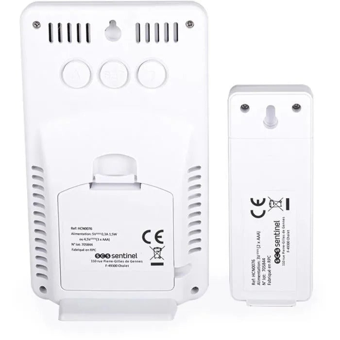 SCS SENTINEL Weather Station with Wireless Outdoor Probe - HCN0076 - White