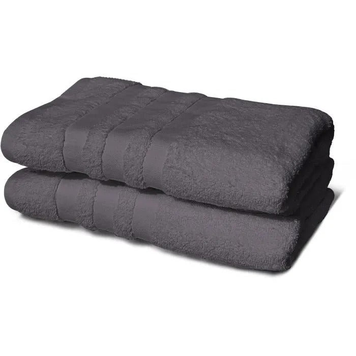 LOVELY HOME Set of 2 Shower Towels, 70 x 140 cm, Anthracite Gray