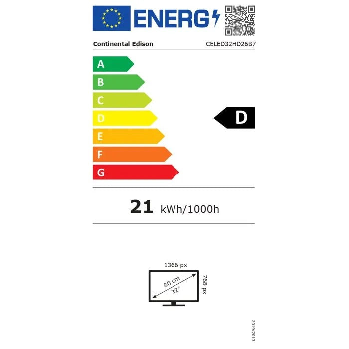 CONTINENTAL EDISON LED TV - 79x50x10 cm - 4500 g