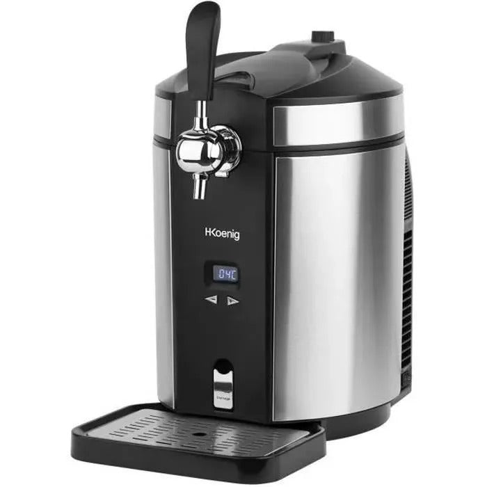 H.koenig BW1880 Beer Dispenser - 5 L Capacity - Adjustable Temperature 2°C to 12°C - LED Control Panel