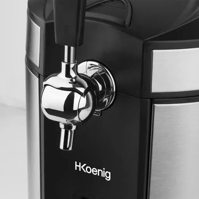 H.koenig BW1880 Beer Dispenser - 5 L Capacity - Adjustable Temperature 2°C to 12°C - LED Control Panel