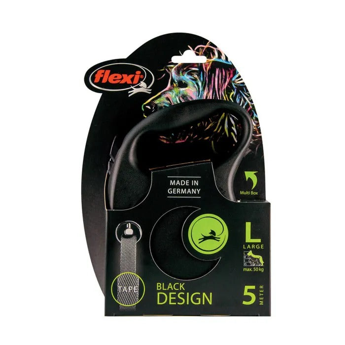 flexi Black Design L 5 m Dog Retractable Lead