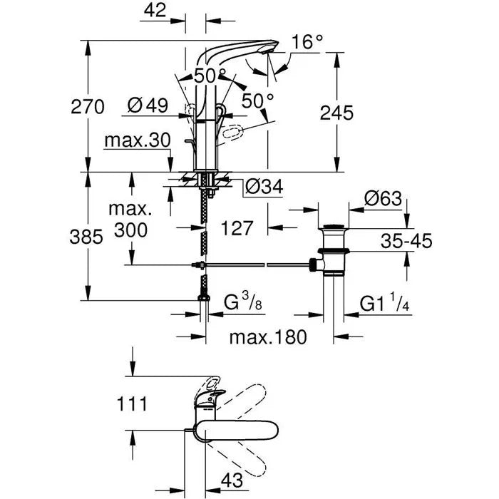 GROHE Bathroom Fitting 20x44x8 cm - 2054 g