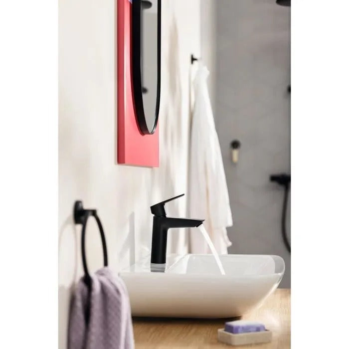 GROHE Start Single-Lever Basin Mixer Tap - Matte Black - Size M - Water Saving