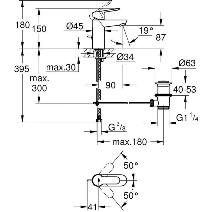 GROHE Bathroom Fitting 16x39x8 cm - 1266 g