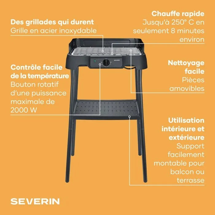 SEVERIN Electric Barbecue 15x52x40 cm 5300 g