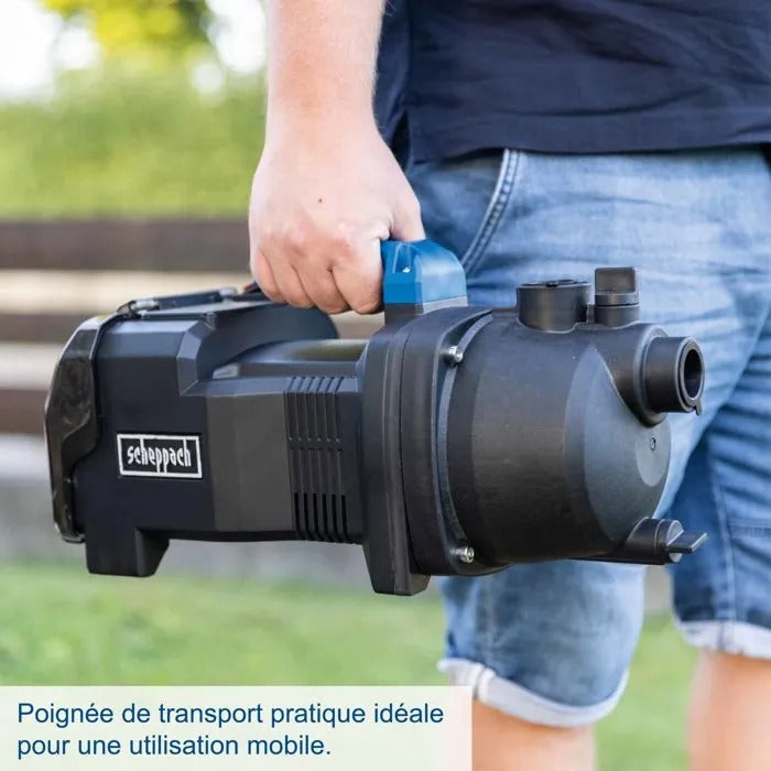 SCHEPPACH Sprinkler Pump - Evacuation Pump - Integrated Sprinkler - 57x27x21 cm - 5980 g