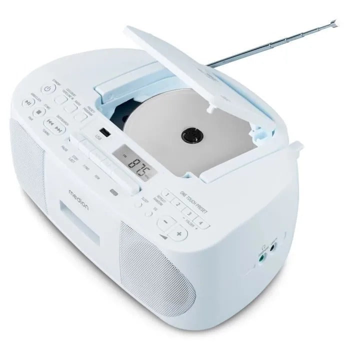 Radio CD Cassette Player - MEDION - FM - 2x3W RMS - Blue