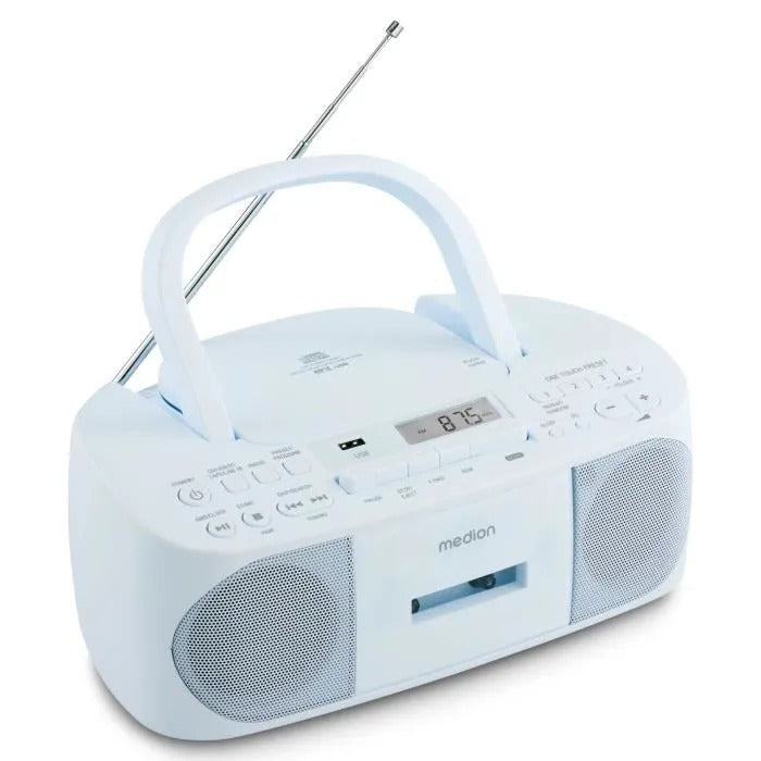 Radio CD Cassette Player - MEDION - FM - 2x3W RMS - Blue
