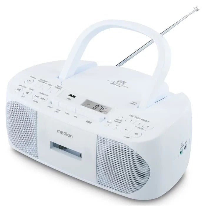Radio CD Cassette Player - MEDION - FM - 2x3W RMS - Blue