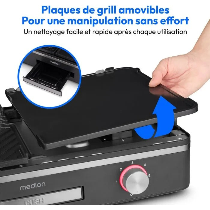 MEDION Electric Plancha - Table Plancha - 35 x 59 x 16 cm - 6480 g