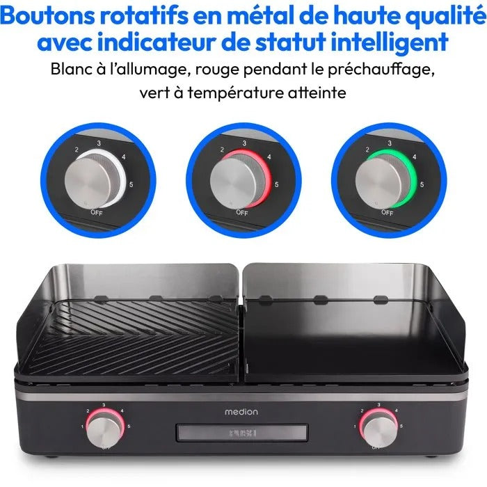 MEDION Electric Plancha - Table Plancha - 35 x 59 x 16 cm - 6480 g