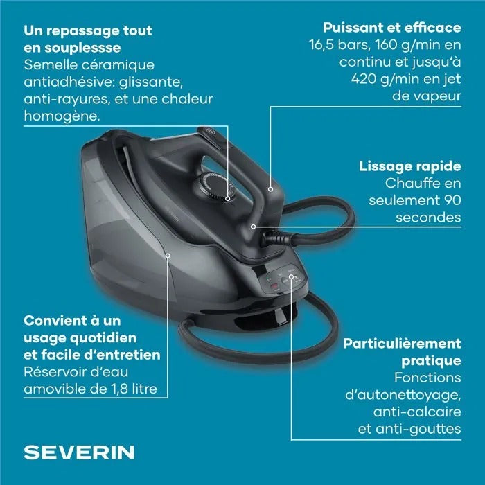 Severin Steam Station BA 3192 - 3360 g - Matt Black