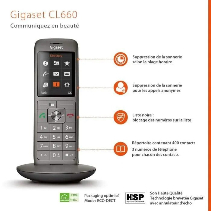 GIGASET CL 660 Duo Anthracite Landline Telephone