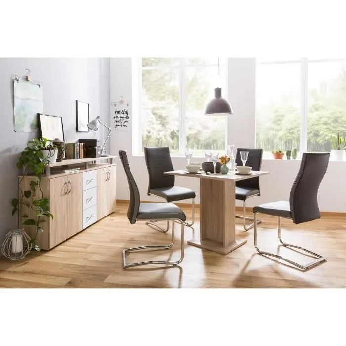 GUSTAVE Dining Table for 2-4 - Square - Classic - Oak Finish - L80 x W80 cm