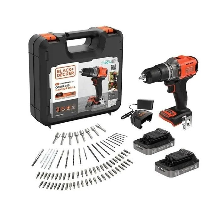 BLACK + DECKER BCD383D2XKA-QW Cordless Drill 18V 2x2Ah 3440 g
