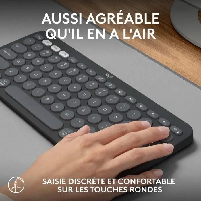 Logitech Pebble Keys 2 K380s Wireless Keyboard - Easy-Switch - Graphite