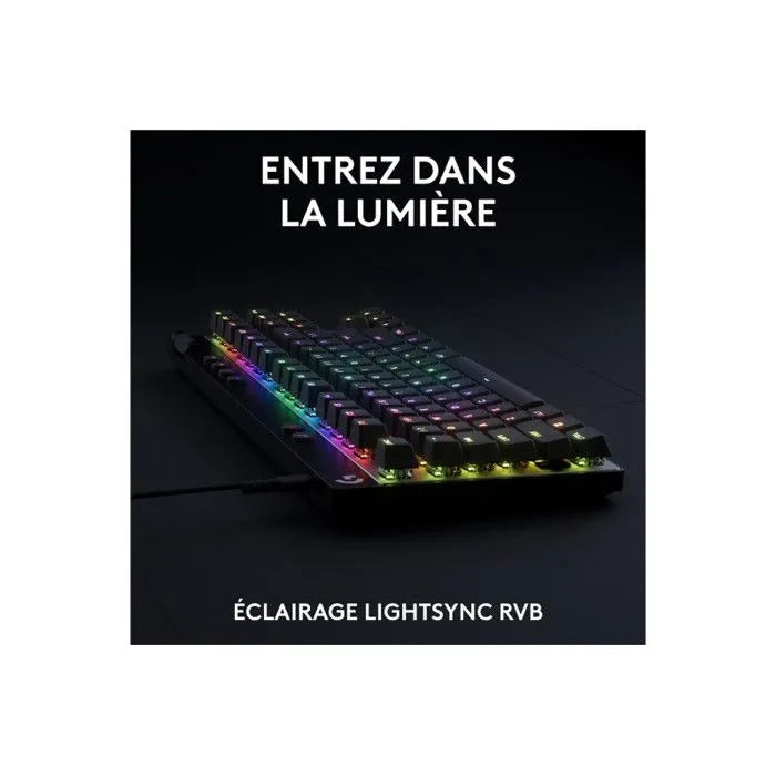 Logitech G Gaming Keyboard - Wired - Pro X TKL Rapid - AZERTY - Black (AZERTY French)