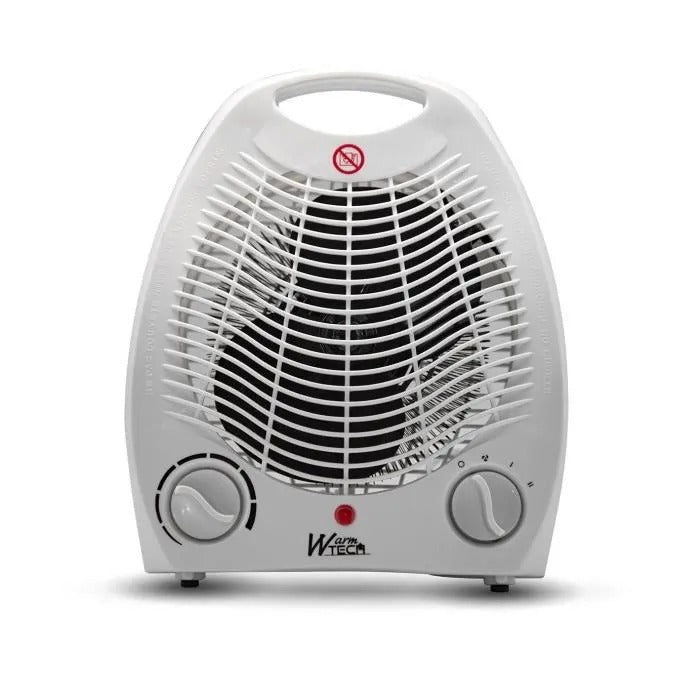 WARM TECH Fan Heater - 2000W - 2 Heat Settings - White