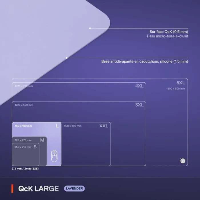 STEELSERIES Gaming Mouse Pad - QcK L - Lavender