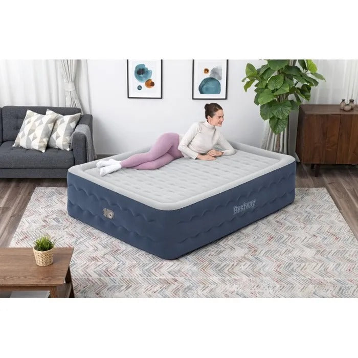 BESTWAY TruLeisure Inflatable Bed 2-Person with Built-in Electric Pump, 203x152x51cm