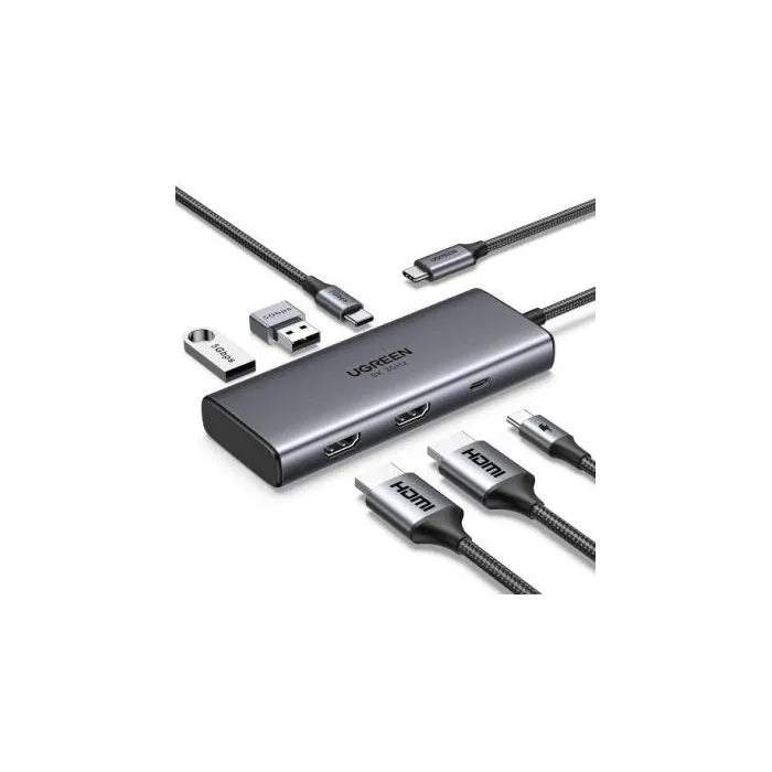 UGREEN 7-in-1 USB-C Hub - Docking - Grey - 1361 g - 460x122x98mm