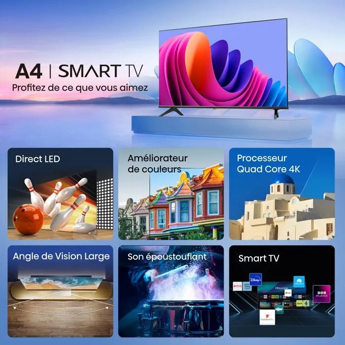 Hisense 32A4S 32" HD Smart TV Wi-Fi Black 200 cd/m²