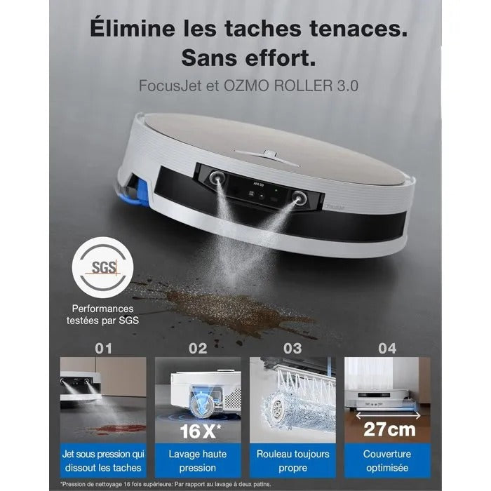 ECOVACS X12 PRO OMNI Robot Vacuum Cleaner - White - Deebot X12 Pro Omni